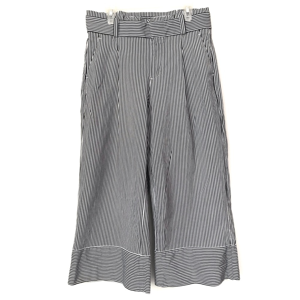 BANANA REPUBLIC Stripe Belted wise Leg Crop Pants - Picture 2 of 7